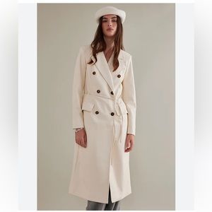 Avec les Filles Faux Leather trench coat